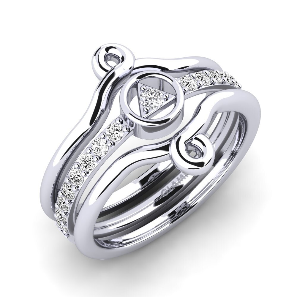 Siving Ringen Koop GLAMIRA Ringen Preh SET in 0.03 Karaat Rond geslepen 9K Wit ...