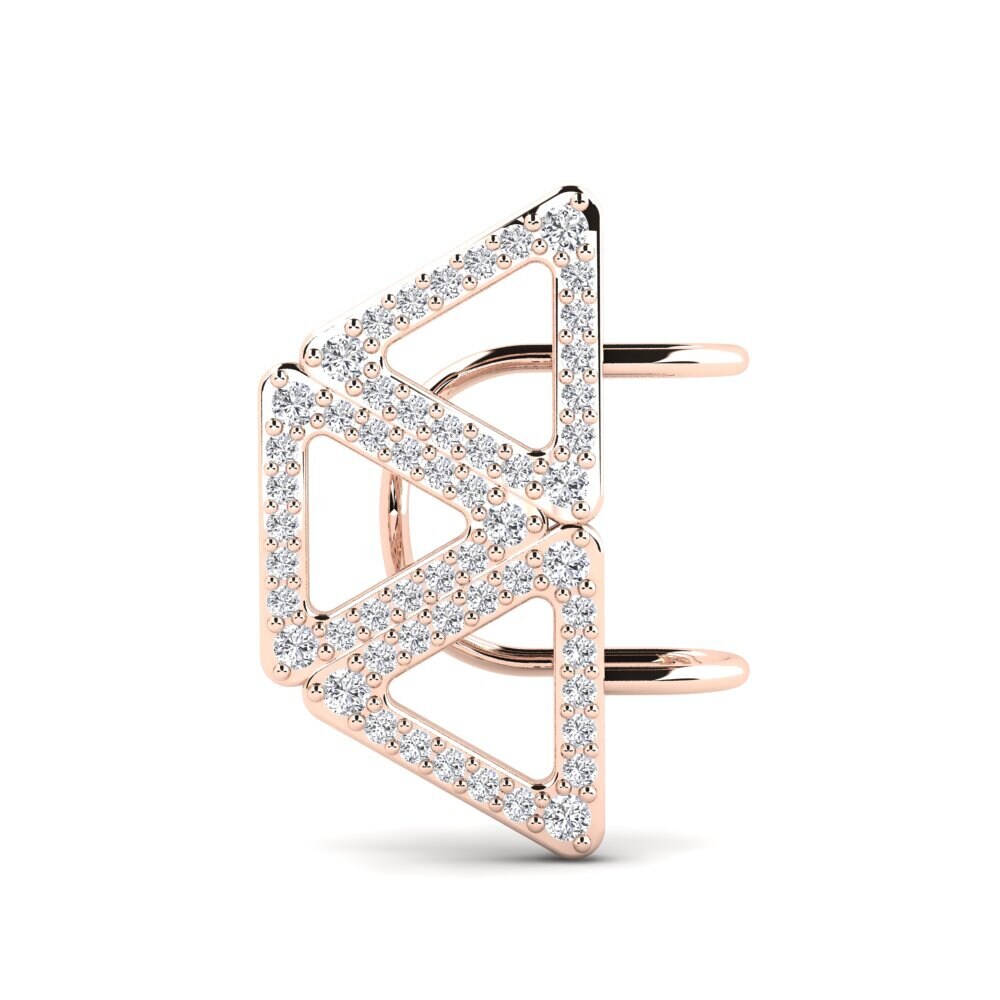 14k Oro Rosa Diamante cultivado en laboratorio Pendiente de mujer Prendere
