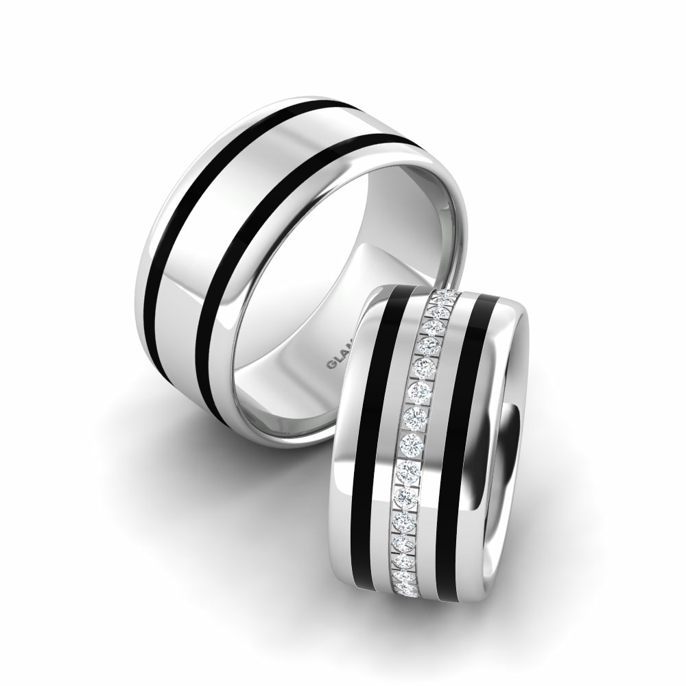 Twinset Wedding Rings Pretty Expression 10 mm 585 White Gold Zirconia