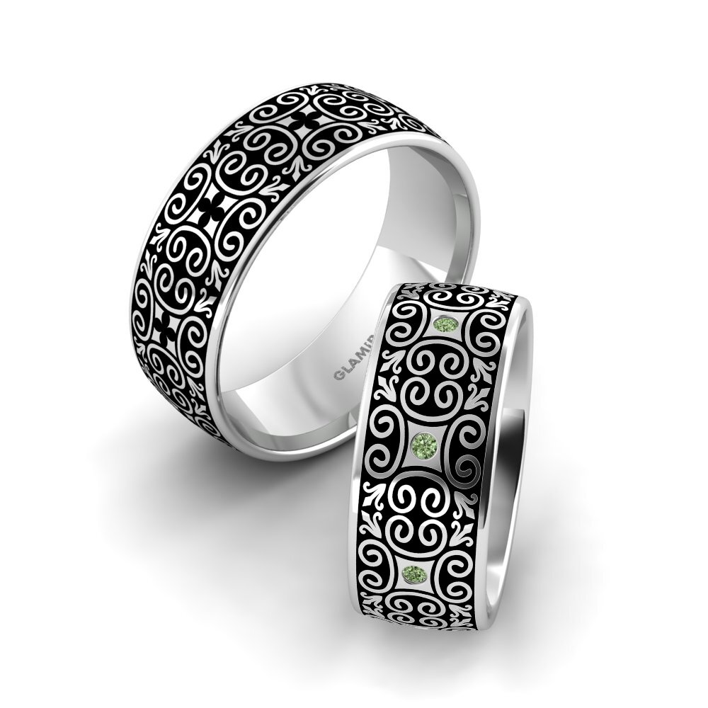 Green Diamond Wedding Ring Pretty Fame 8 mm