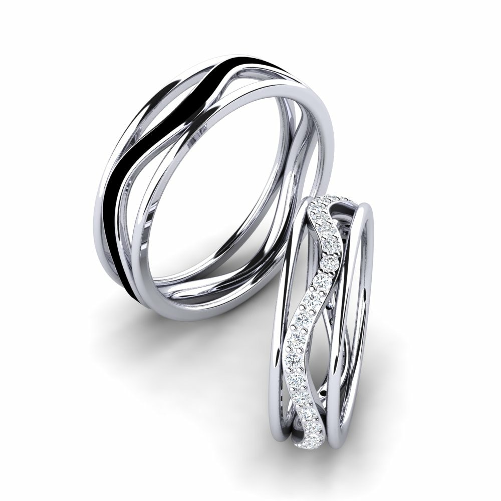 Memoire Wedding Rings Pretty Guns Pair 950 Platinum Zirconia