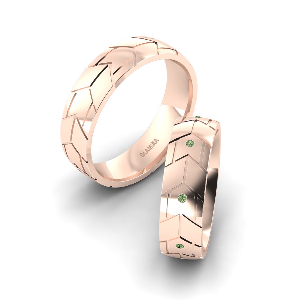 Green Diamond Wedding Ring Pretty Heartsm 6 mm