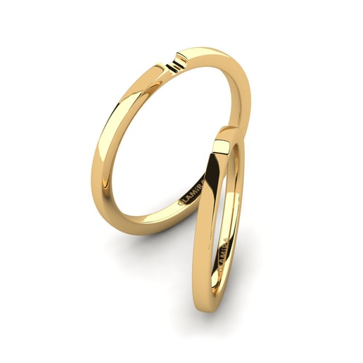 Ring Pretty Lovegun Pair 585 Yellow Gold
