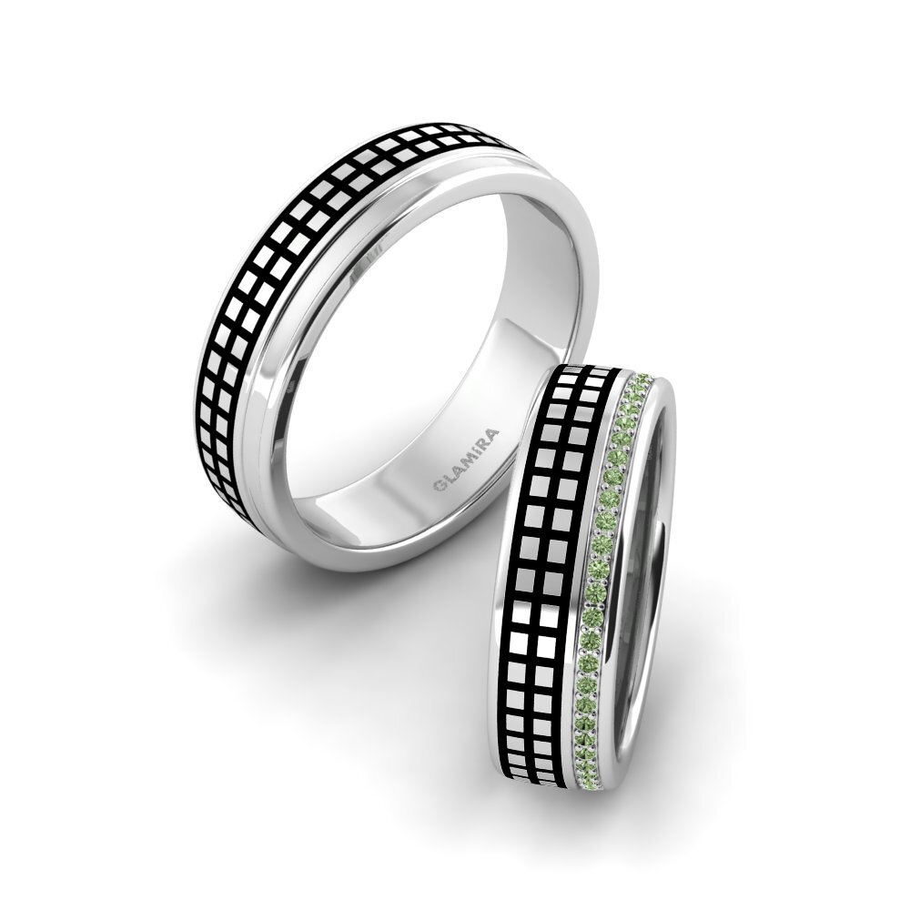 Green Diamond Wedding Ring Pretty Magic 6 mm