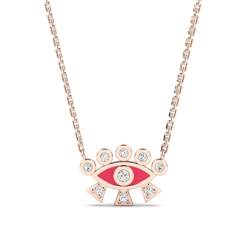 14k Oro Rosa Moissanita Collar de Mujer Priamos