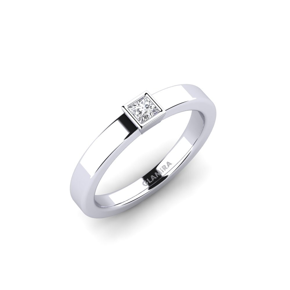 Plata 925 Diamante cultivado en laboratorio Anillo de compromiso Pribez