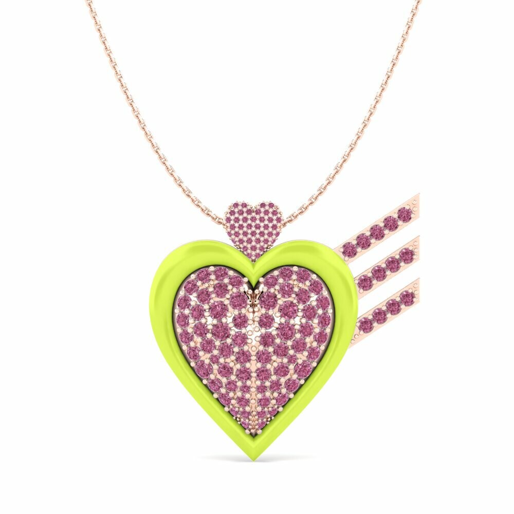 Vàng Hồng 9K Đá Rhodolite Mặt dây chuyền nữ Priceless