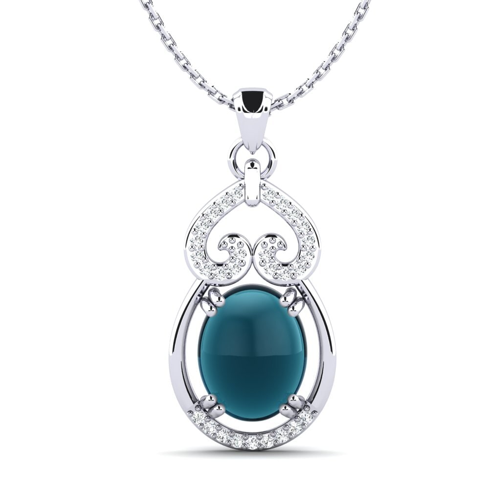 Cabochon London Blue Topaz Women's Pendant Primalia