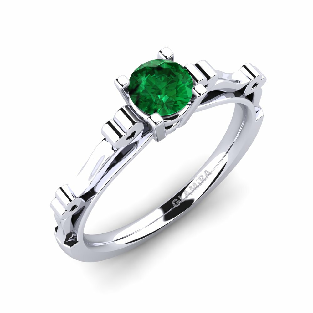 Emerald (Lab Created) Engagement Ring Primula