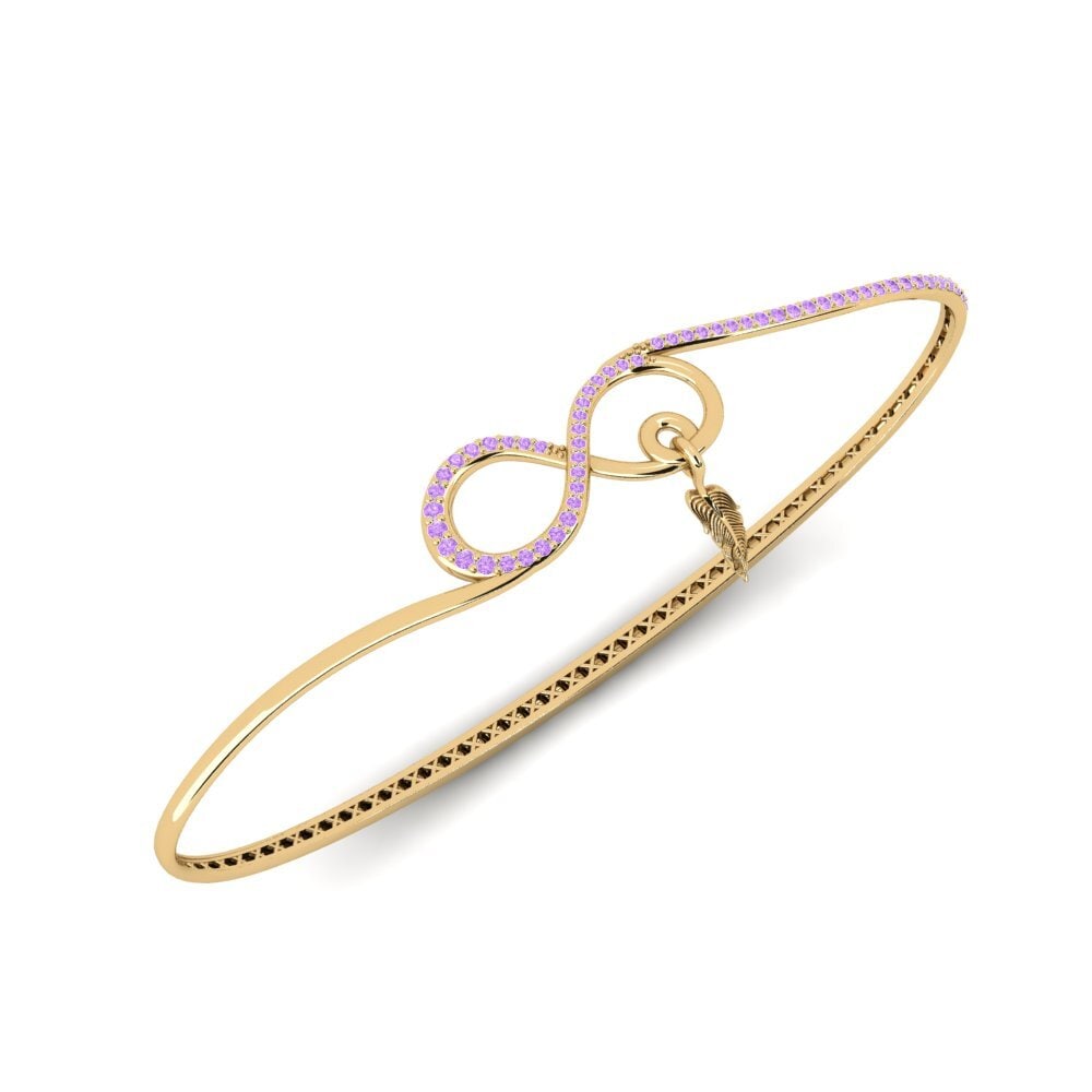 9ct Yellow Gold Amethyst Palm Cuff Priznaniye