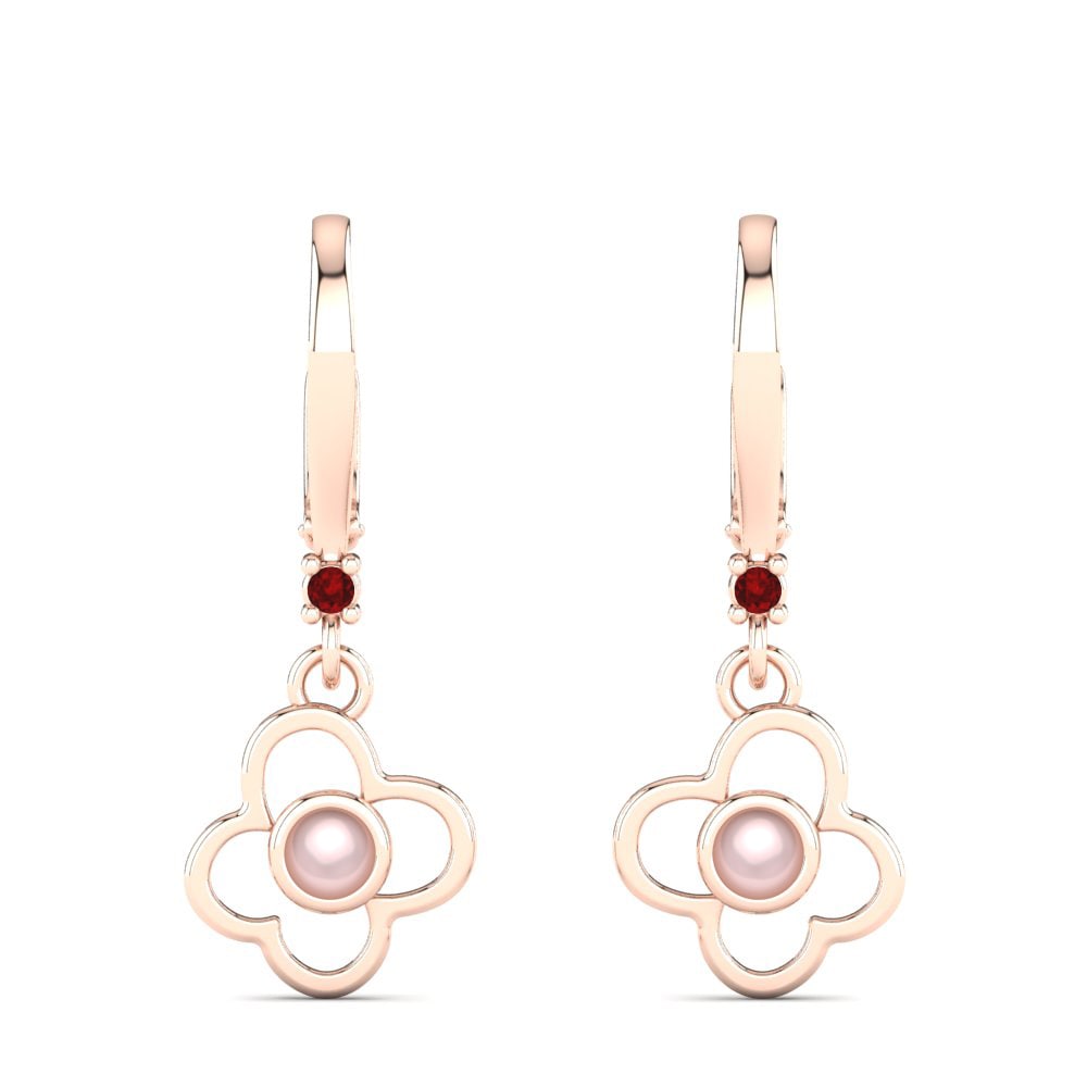 Bông tai nữ Lacorya Ø4 mm Đá Ruby / Hồng Ngọc