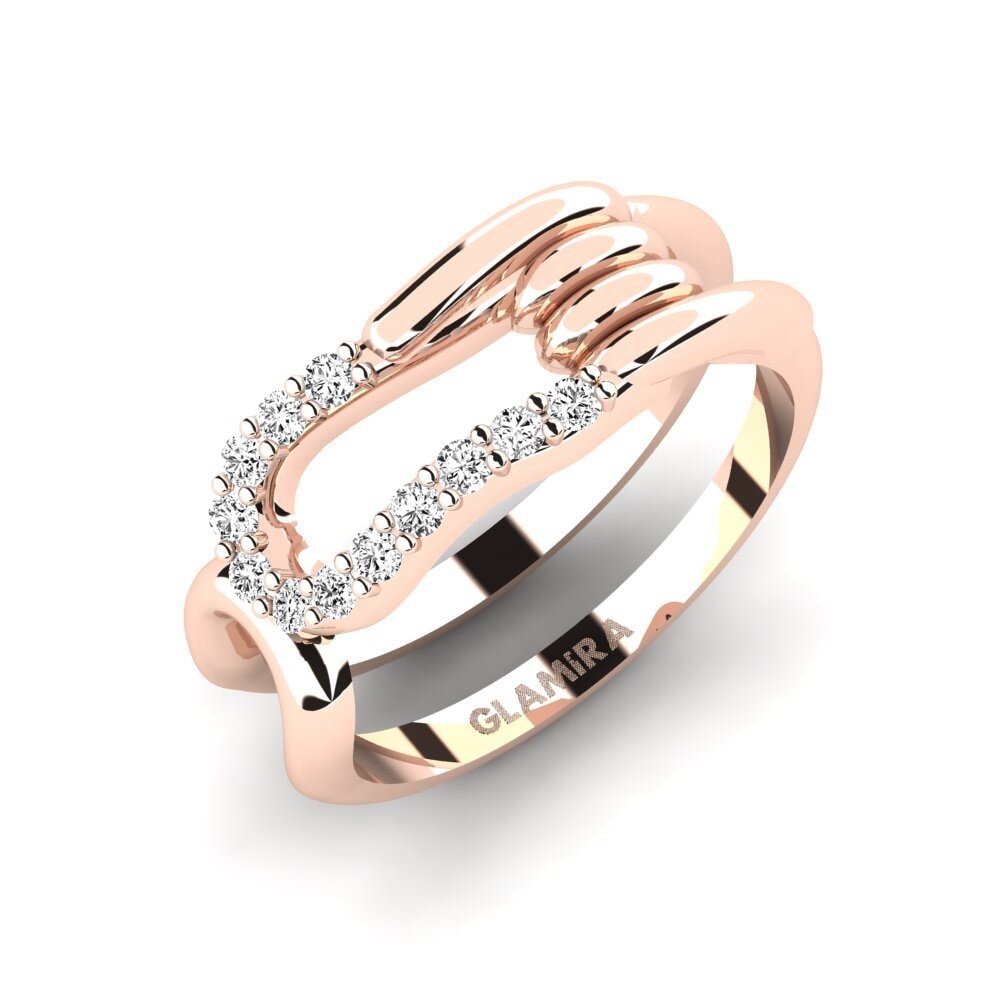 14k Oro Rosa Moissanita Anillo meñique Propinquity