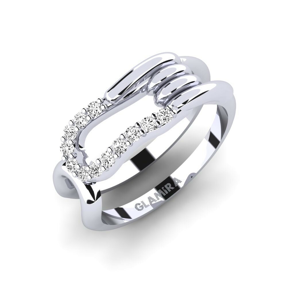 9k Oro Blanco Moissanita Anillo meñique Propinquity