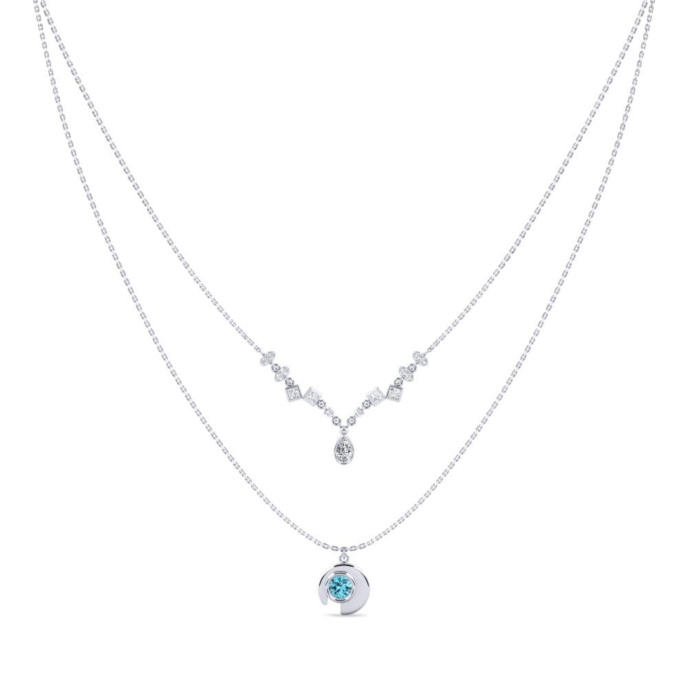 Blue Zircon Women's Necklace Prosesyus
