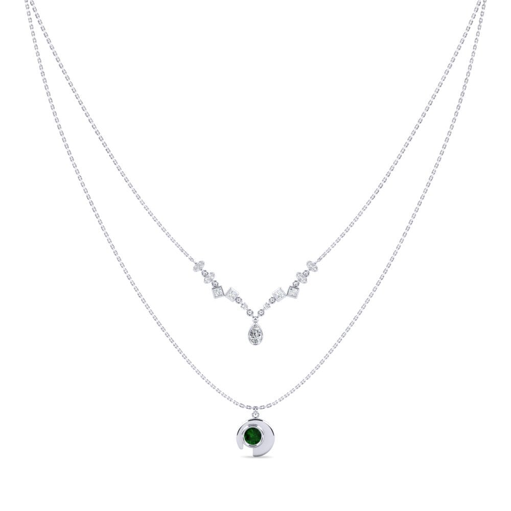 Green Tourmaline Women's Necklace Prosesyus