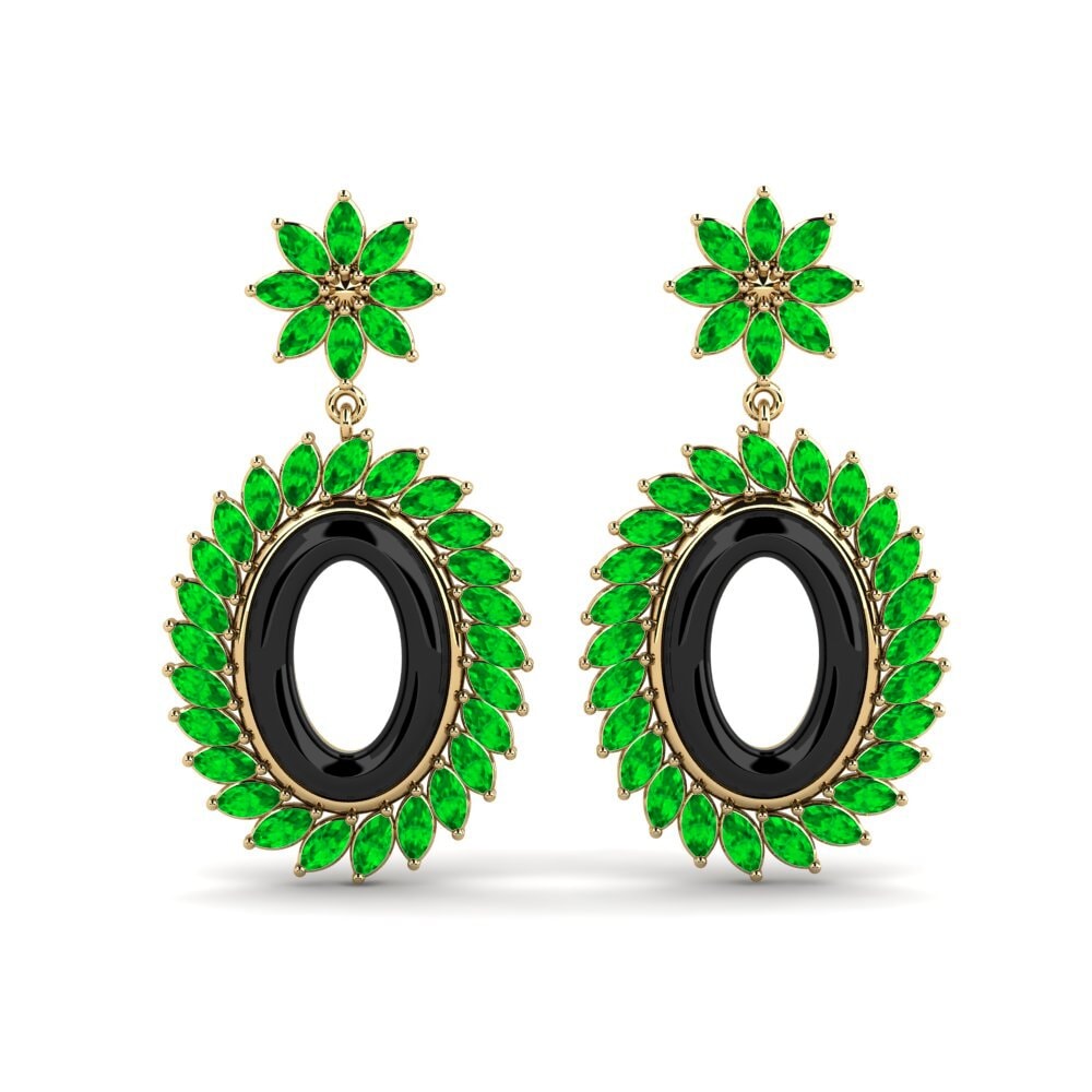 9ct Yellow Gold Emerald Women's Earring Prouty