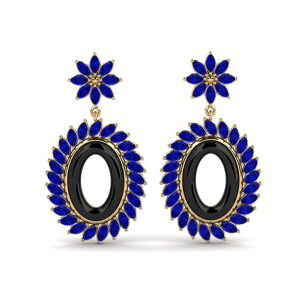 9ct Yellow Gold Sapphire Women's Earring Prouty