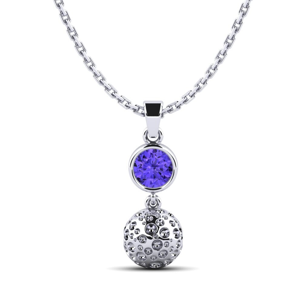 Tròn Đá Tanzanite Mặt dây chuyền nữ Providen