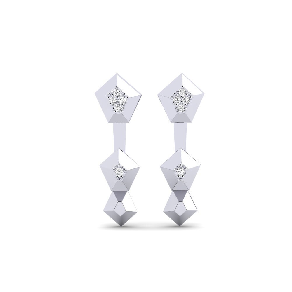 9ct White Gold Women's Earring Proxima