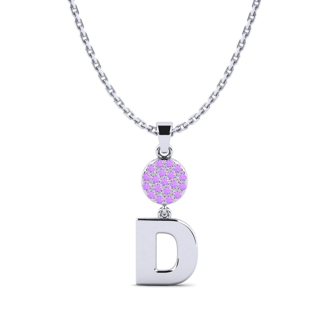 Weißgold 585 Amethyst Damen anhänger Pruneau - D