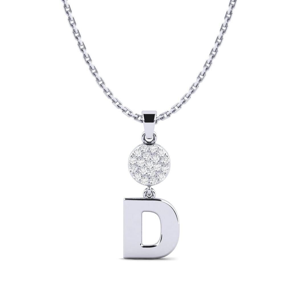 Weißgold 375 Weißer Saphir Damen anhänger Pruneau - D