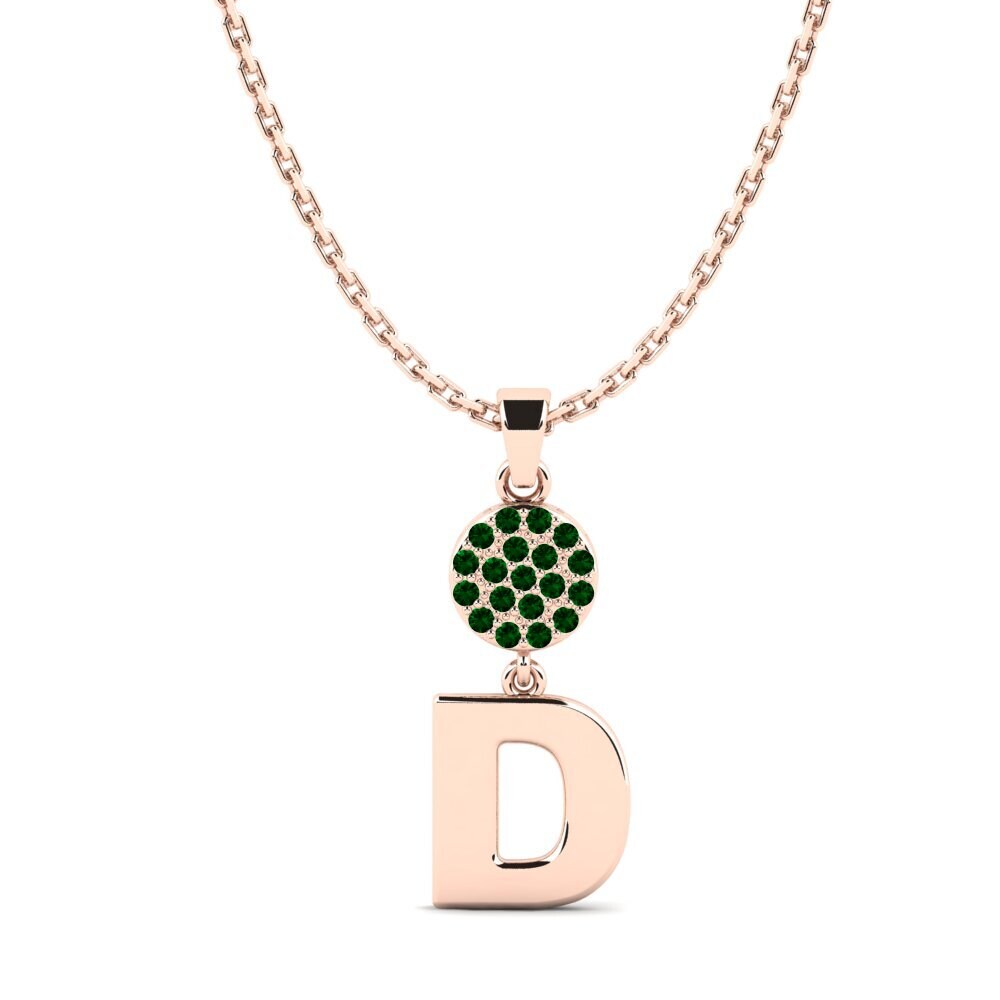 Rotgold 750 Grüner Zirkonia Damen anhänger Pruneau - D