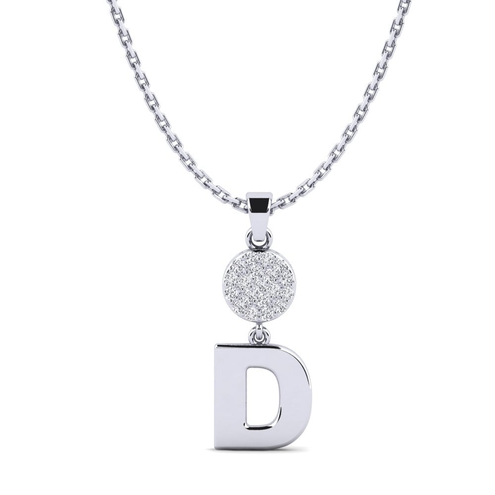 Weißgold 375 Labor-gezüchteter Diamant Damen anhänger Pruneau - D