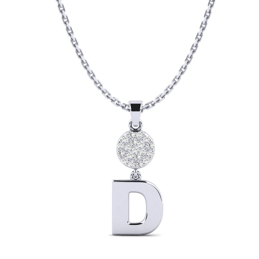 Weißgold 750 Moissanit Damen anhänger Pruneau - D
