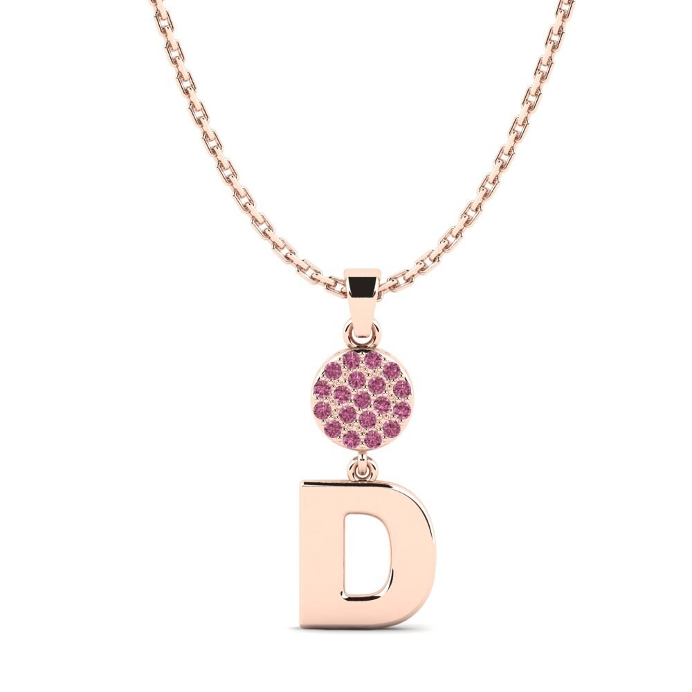 Rotgold 375 Rhodolit-Granat Damen anhänger Pruneau - D