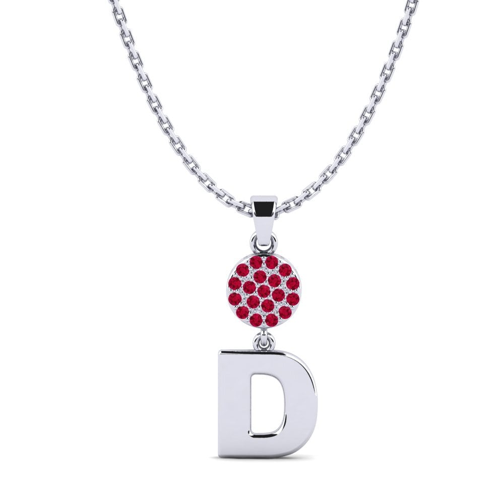 950 Platinum Ruby Women's Pendant Pruneau - D