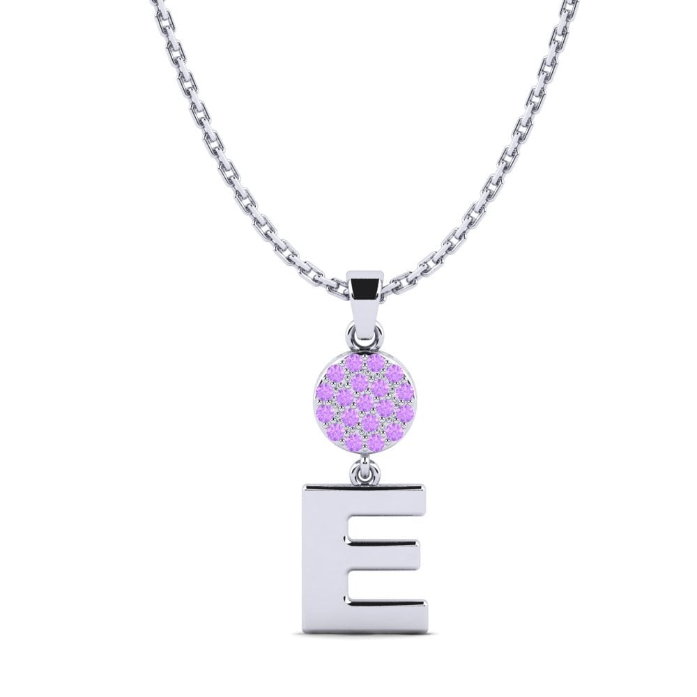 Weißgold 585 Amethyst Damen anhänger Pruneau - E