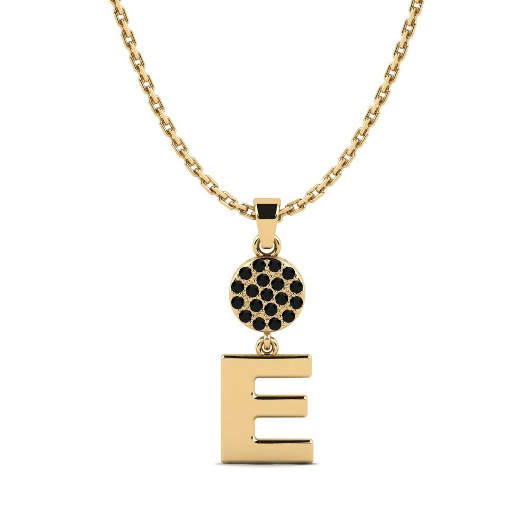 Gelbgold 750 Schwarzer Diamant Damen anhänger Pruneau - E