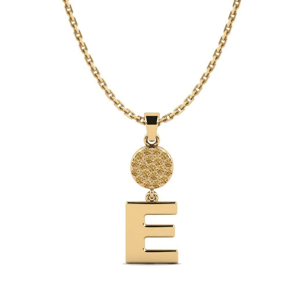 Gelbgold 585 Brauner Diamant Damen anhänger Pruneau - E
