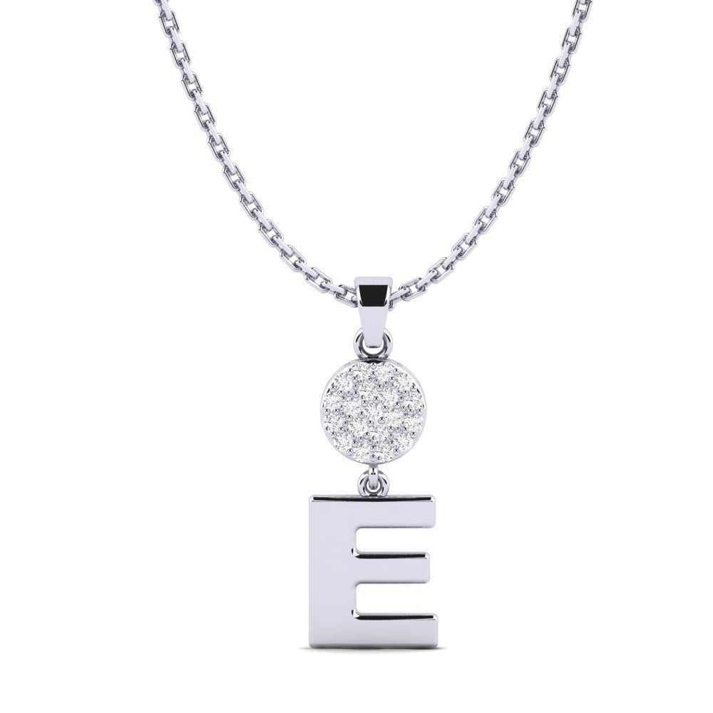 Weißgold 375 Weißer Saphir Damen anhänger Pruneau - E
