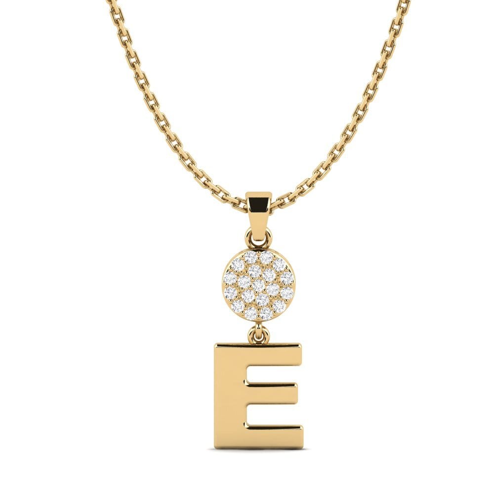Gelbgold 750 Weißer Saphir Damen anhänger Pruneau - E