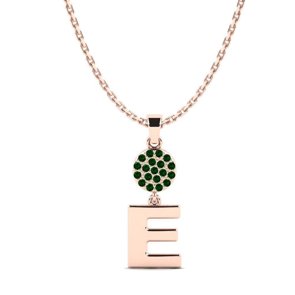 Rotgold 750 Grüner Zirkonia Damen anhänger Pruneau - E