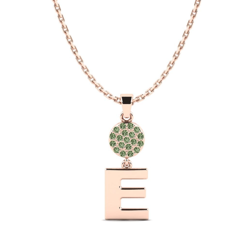 Rotgold 585 Grüner Diamant Damen anhänger Pruneau - E