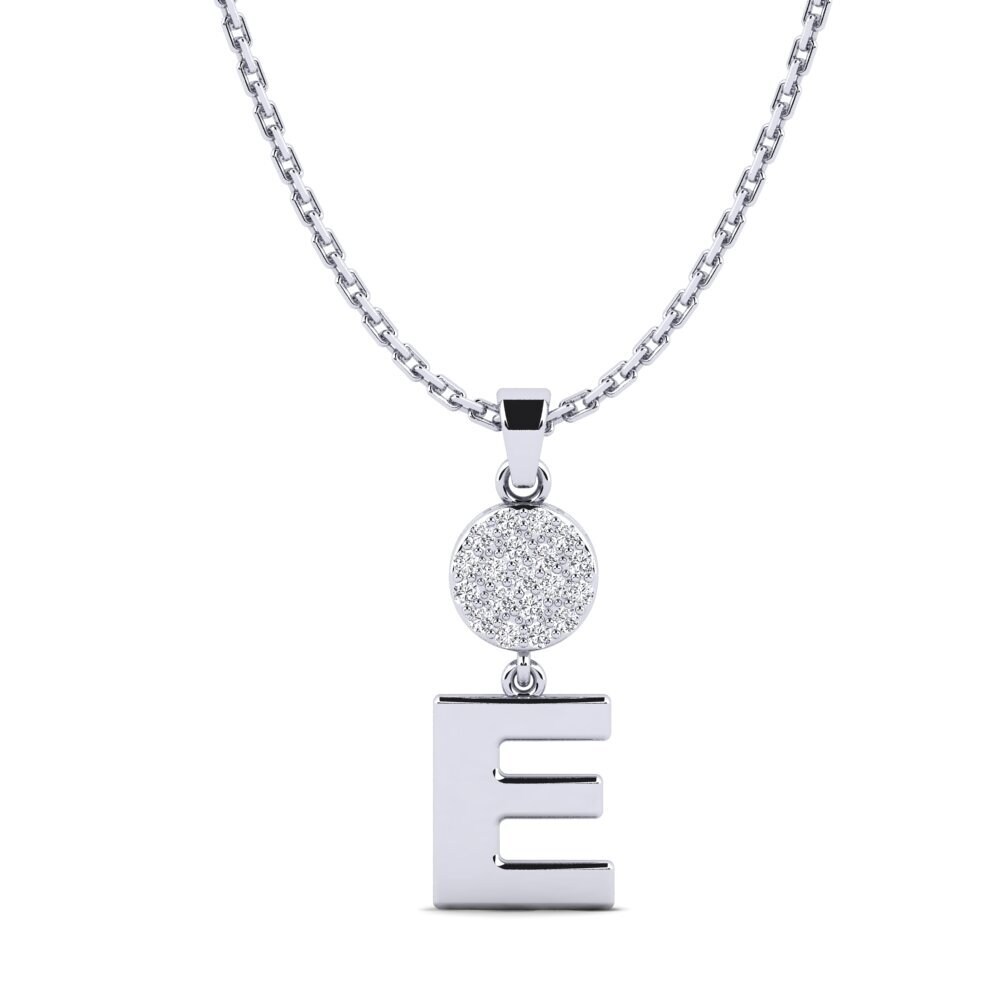 Weißgold 375 Labor-gezüchteter Diamant Damen anhänger Pruneau - E