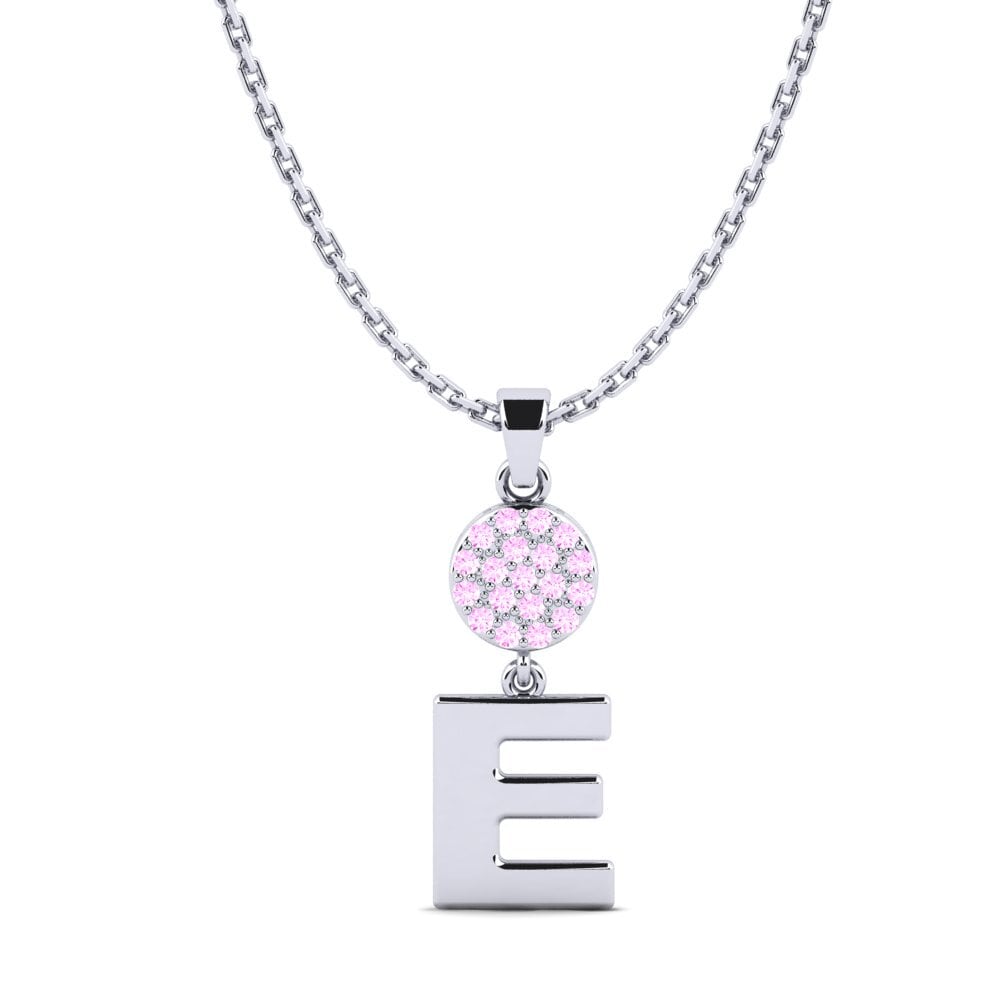 Weißgold 750 Rosa Saphir Damen anhänger Pruneau - E