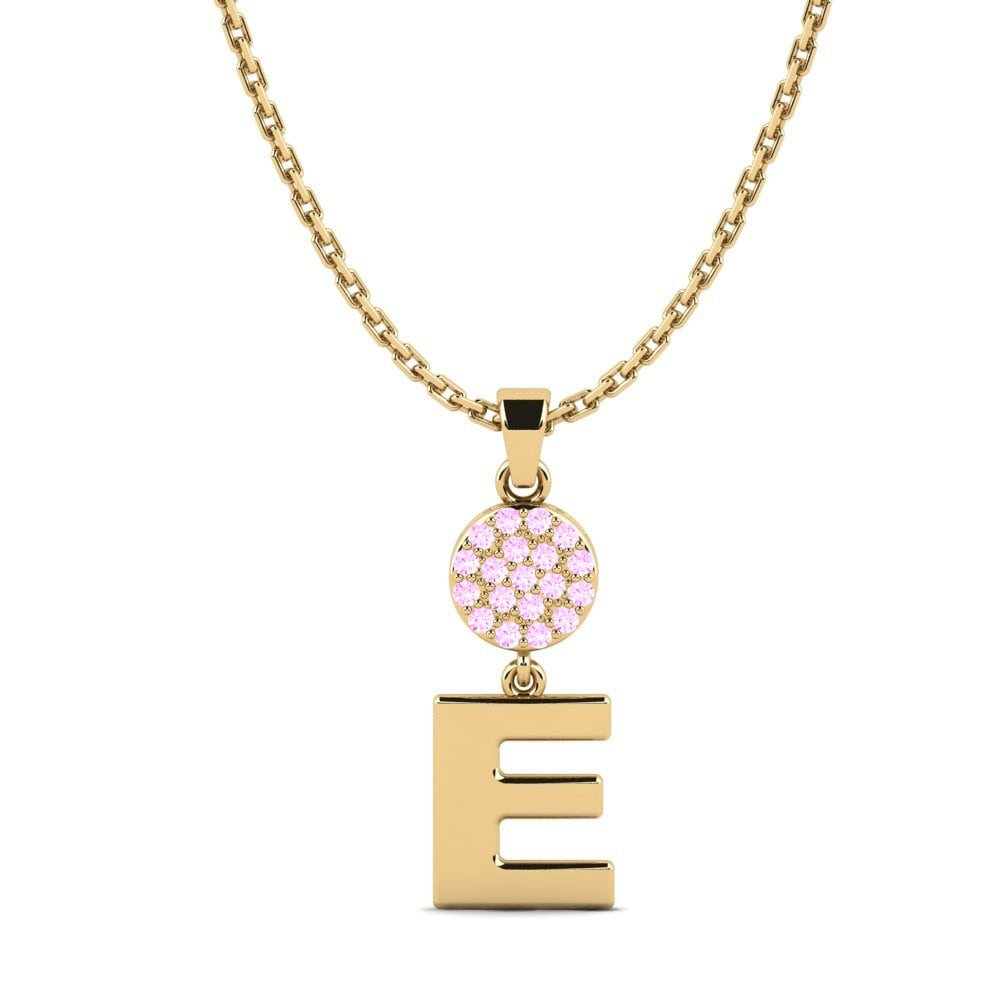 Gelbgold 750 Rosa Saphir Damen anhänger Pruneau - E