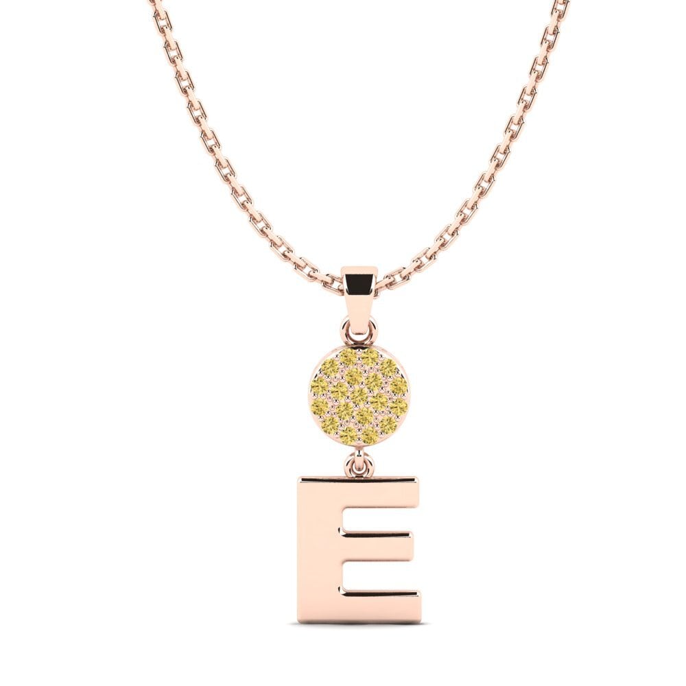 Rotgold 585 Gelber Diamant Damen anhänger Pruneau - E