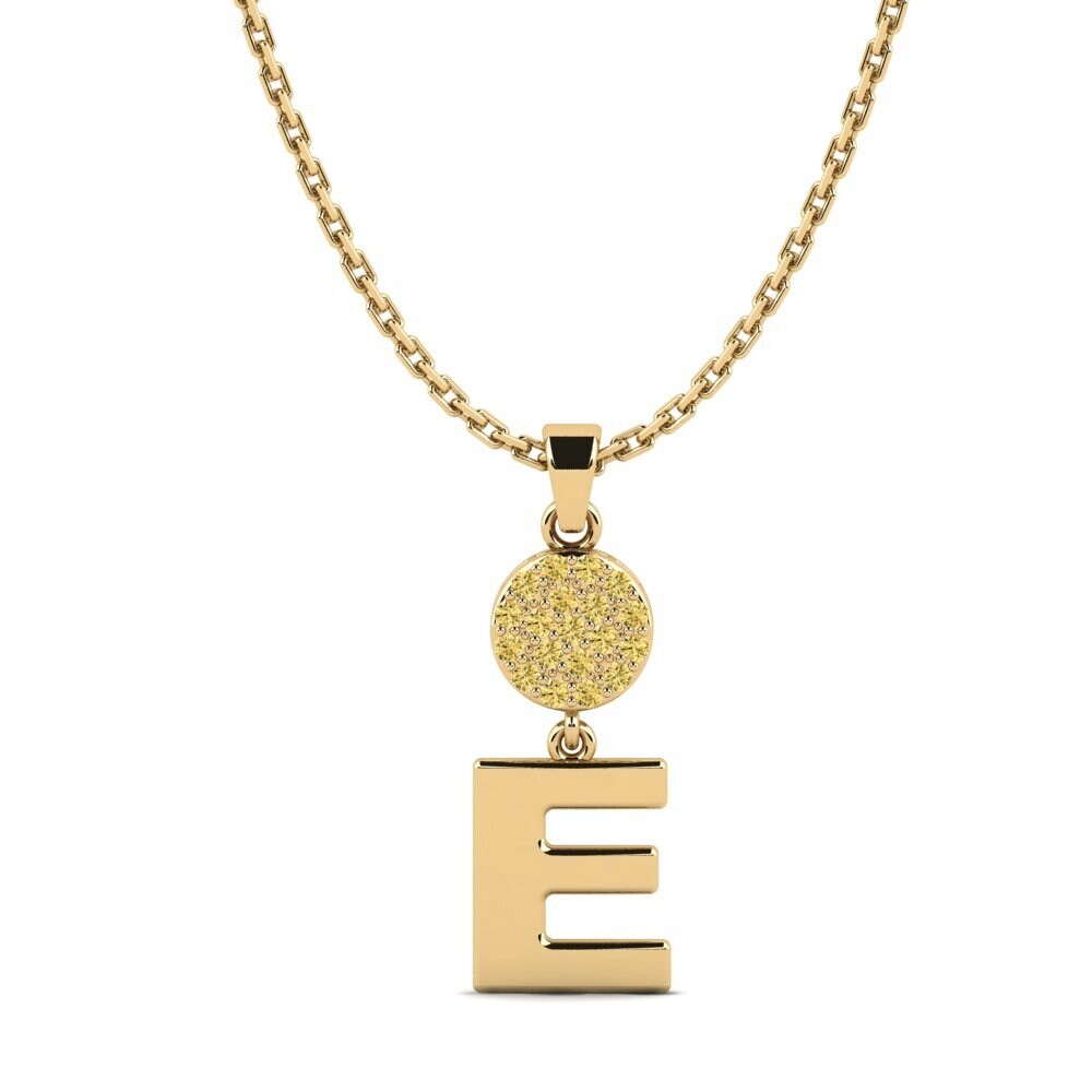 Gelbgold 585 Gelber Diamant Damen anhänger Pruneau - E