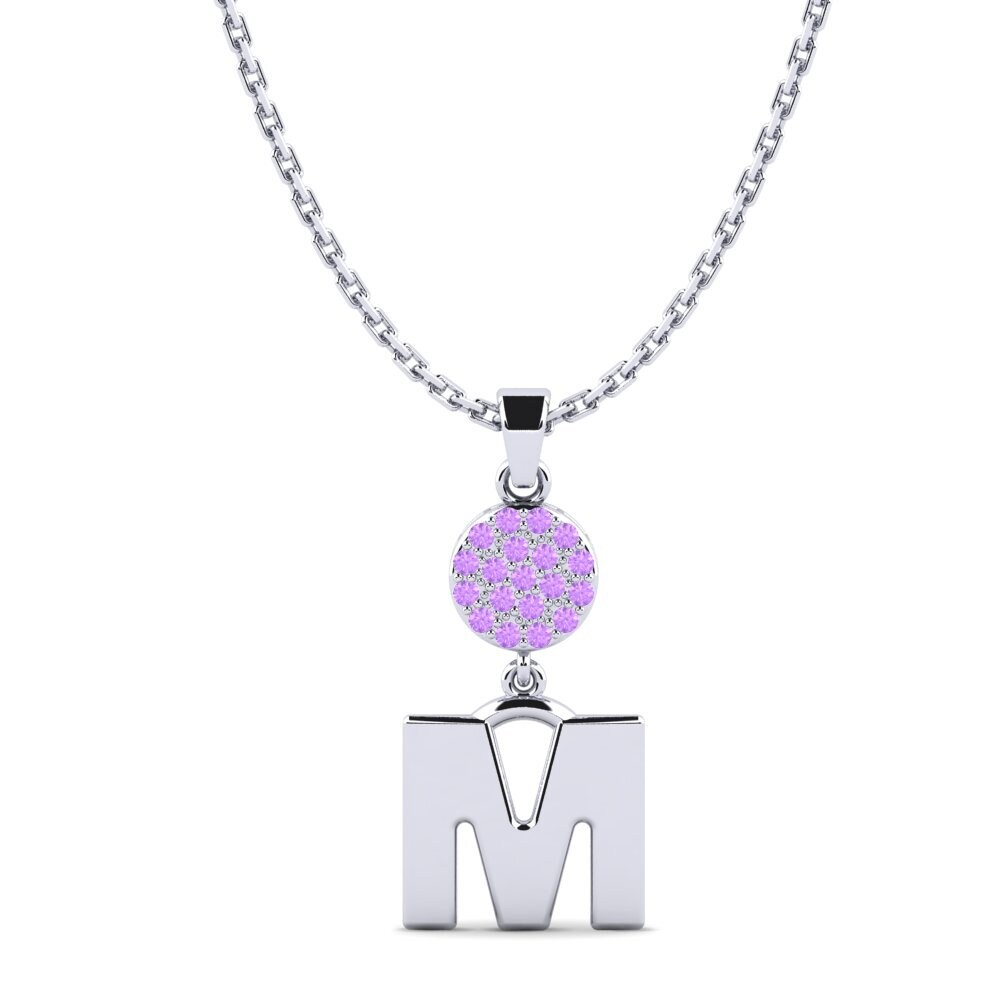 Weißgold 585 Amethyst Damen anhänger Pruneau - M
