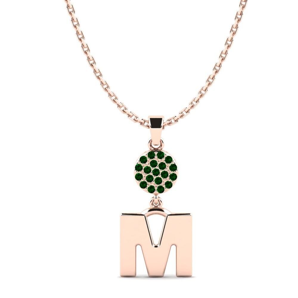 Rotgold 750 Grüner Zirkonia Damen anhänger Pruneau - M