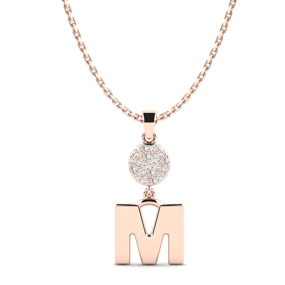 Rotgold 585 Moissanit Damen anhänger Pruneau - M