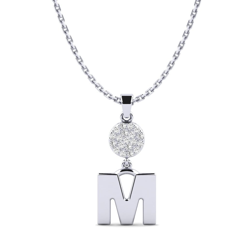 Weißgold 750 Moissanit Damen anhänger Pruneau - M