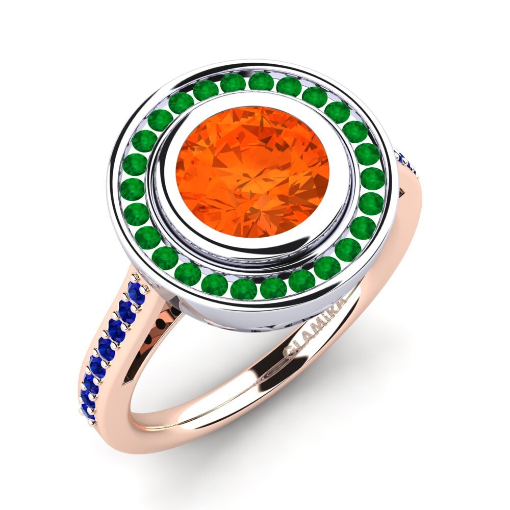 18K Rose & White Gold Fire-Opal Engagement Ring Prunella
