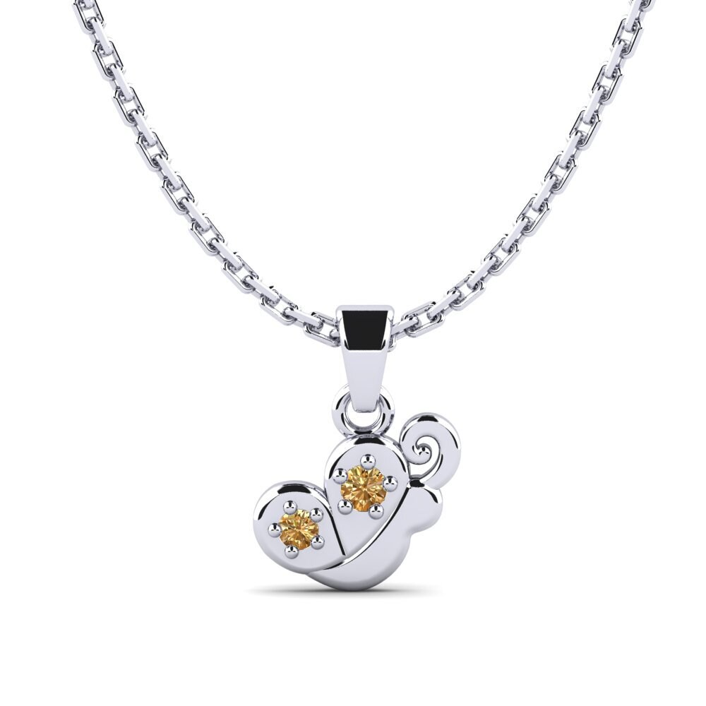 Paladio 950 Diamante Marrón Colgante para Niño Puawai
