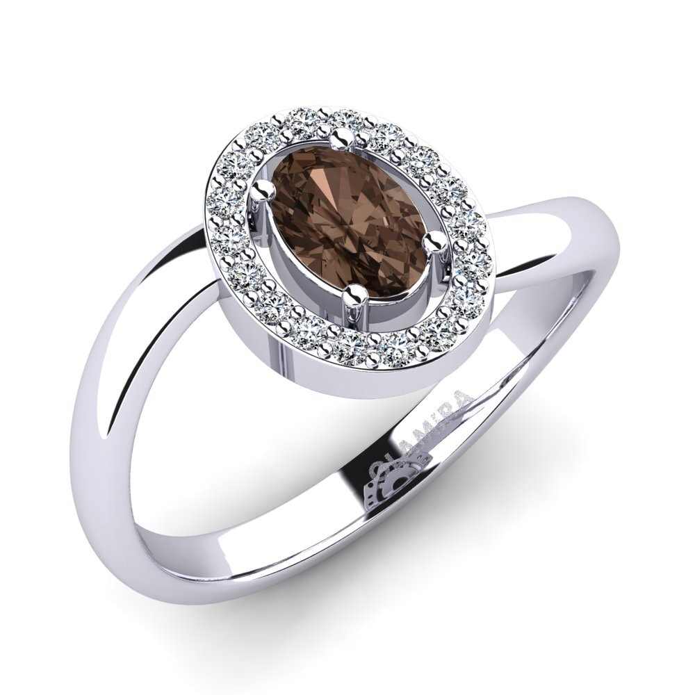 Oval Smoky Quartz Women's Ring Puccod