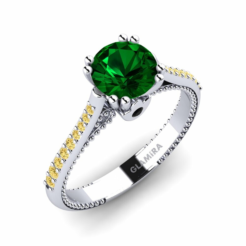 Groene Zirkoon Verlovingsring Puerza